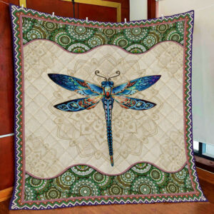 Dragonfly Quilt Blanket PSL1106Qv1  Size Single, Twin, Full, Queen, King, Super King
