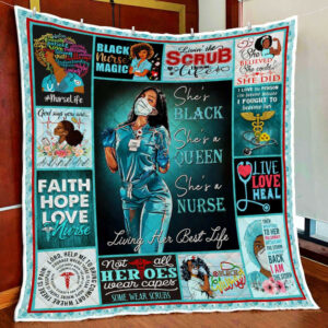 She Is A Black Nurse Living Her Best Life Quilt Blanket  Size Single, Twin, Full, Queen, King, Super King