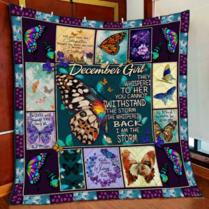 December Girl Butterfly Quilt Blanket  Size Single, Twin, Full, Queen, King, Super King