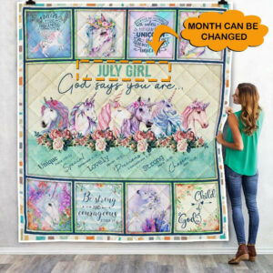 Personalized God Says You Are Unicorn Quilt Blanket  Size Single, Twin, Full, Queen, King, Super King