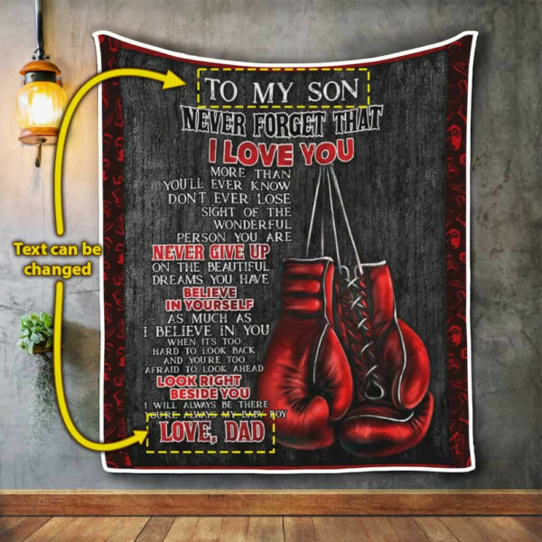 Personalized To My Son Quilt Blanket  Size Single, Twin, Full, Queen, King, Super King
