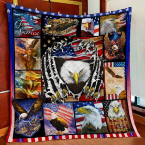 Eagle. American Pride. God Bless America Quilt Blanket  Size Single, Twin, Full, Queen, King, Super King