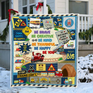 Dream Big Train Quilt Blanket ANL113Q Size Single, Twin, Full, Queen, King, Super King