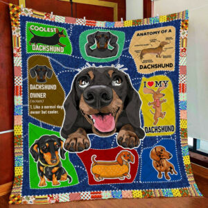 Dachshund Dog Quilt Blanket Noun Love NTT87Qv1 Size Single, Twin, Full, Queen, King, Super King