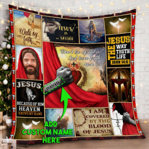 Personalized Dont Be Afraid Just Have Faith Quilt Blanket  Size Single, Twin, Full, Queen, King, Super King