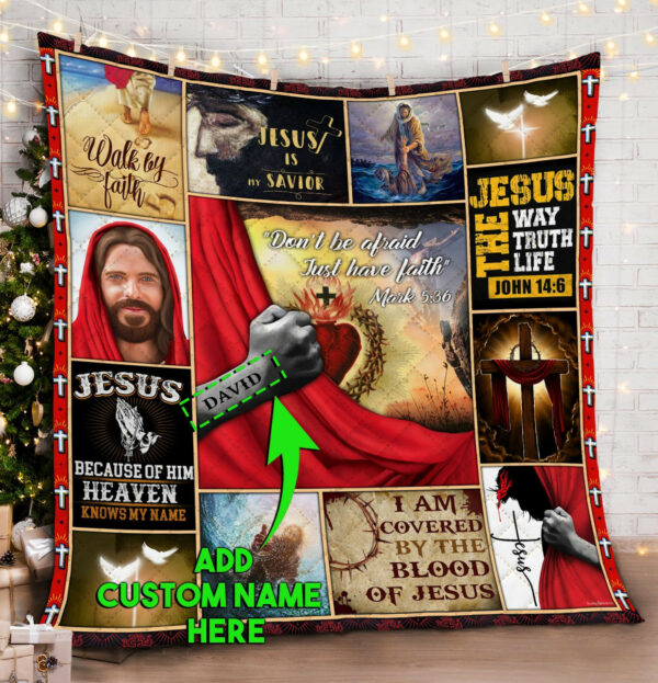 Personalized Dont Be Afraid Just Have Faith Quilt Blanket  Size Single, Twin, Full, Queen, King, Super King