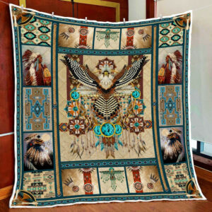 Eagle Native American Quilt Blanket  Size Single, Twin, Full, Queen, King, Super King