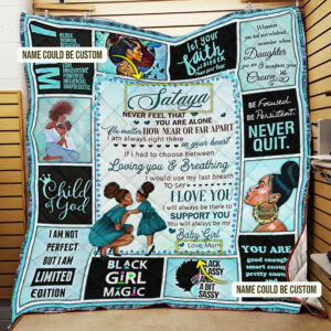 Personalized I Will Always Be There To Support You, Black Woman, Blue Ver Quilt Blanket  Size Single, Twin, Full, Queen, King, Super King