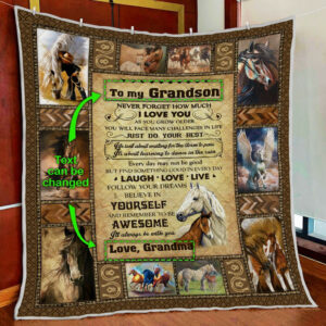 Personalized Love Horse Quilt Blanket  Size Single, Twin, Full, Queen, King, Super King