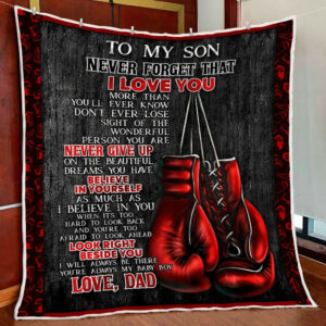 Dad To Son Boxing Quilt Blanket  Size Single, Twin, Full, Queen, King, Super King