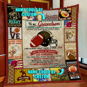 Personalized. To My Son. Grandson. American Football Quilt Blanket  Size Single, Twin, Full, Queen, King, Super King