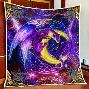 Dragon Moon Magic Quilt Blanket  Size Single, Twin, Full, Queen, King, Super King