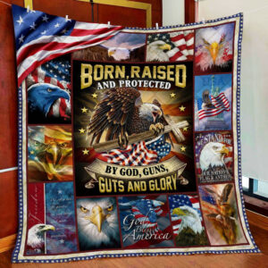 Proud American Patriot. Eagle Quilt Blanket  Size Single, Twin, Full, Queen, King, Super King
