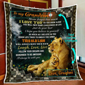Personalized My Amazing Lion Quilt Blanket  Size Single, Twin, Full, Queen, King, Super King