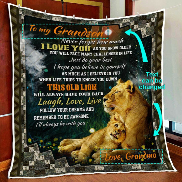 Personalized My Amazing Lion Quilt Blanket  Size Single, Twin, Full, Queen, King, Super King