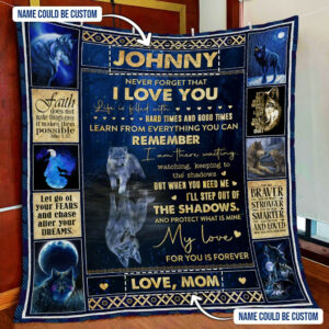Personalized My Love For You Is Forever, Wolf Quilt Blanket  Size Single, Twin, Full, Queen, King, Super King