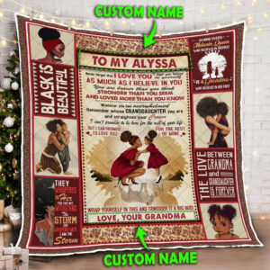 Personalized To My Granddaughter, Black Girl Magic, Love Grandma Quilt Blanket  Size Single, Twin, Full, Queen, King, Super King