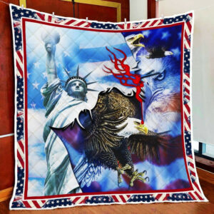 Stay Strong America Quilt Blanket  Size Single, Twin, Full, Queen, King, Super King