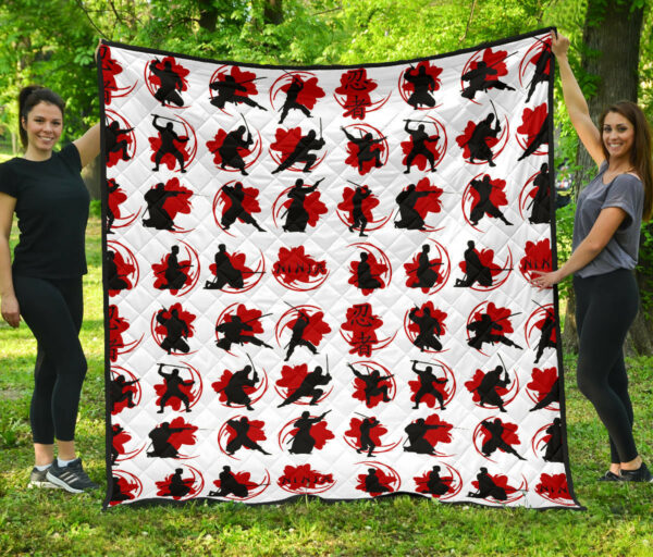 Ninja Pattern Premium Quilt Quilt Blanket Size Single, Twin, Full, Queen, King, Super King