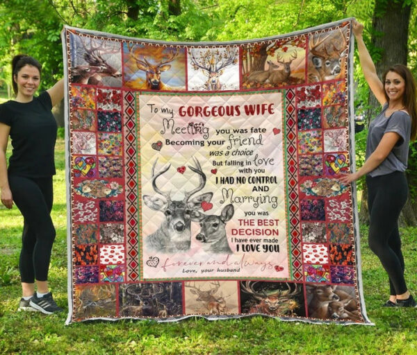 To My Wife Hnd Quilt Blanket Ver 2 Size Single, Twin, Full, Queen, King, Super King