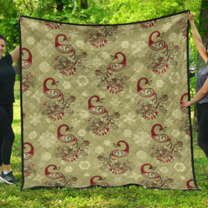 Peacock Tribal Pattern Premium Quilt Quilt Blanket Size Single, Twin, Full, Queen, King, Super King