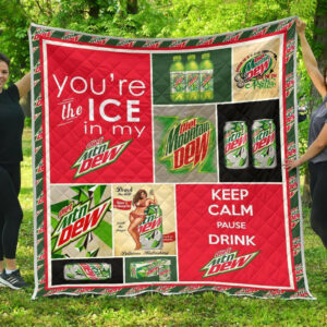 Diet Mountain Dew Quilt Blanket Funny Gift For Soft Drink Lover Size Single, Twin, Full, Queen, King, Super King