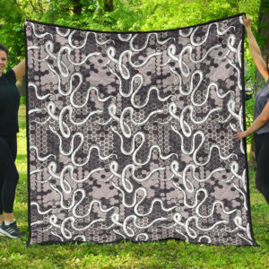 Snake Gray Pattern Premium Quilt Quilt Blanket Size Single, Twin, Full, Queen, King, Super King