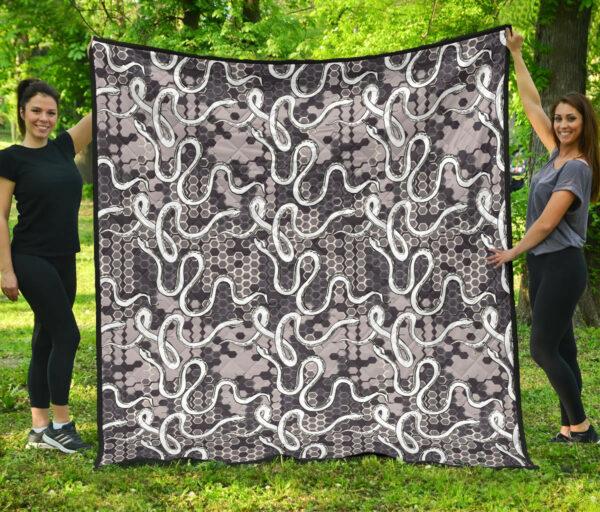 Snake Gray Pattern Premium Quilt Quilt Blanket Size Single, Twin, Full, Queen, King, Super King