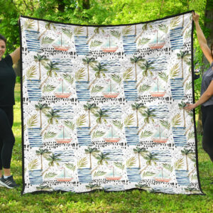 Raccoon Blueburry Pattern Premium Quilt Quilt Blanket Size Single, Twin, Full, Queen, King, Super King