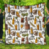 Beer Cheer Pattern Premium Quilt Quilt Blanket Size Single, Twin, Full, Queen, King, Super King