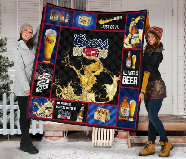 Miller High Life Quilt Blanket Funny Gift For Beer Lover Size Single, Twin, Full, Queen, King, Super King
