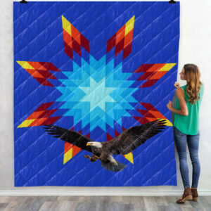 Star Wheel Eagle HUR39786 3D Customized Quilt CAMLI2707 Quilt Blanket Size Single, Twin, Full, Queen, King, Super King