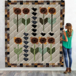 Sunflower And Crow HUR32329 3D Customized Quilt CAMLI2407 Quilt Blanket Size Single, Twin, Full, Queen, King, Super King