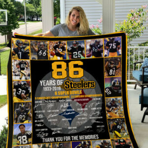 86th Pittsburgh Steelers Quilt Blanket HA2310 Fan Made Size Single, Twin, Full, Queen, King, Super King    , NFL Quilt Blanket