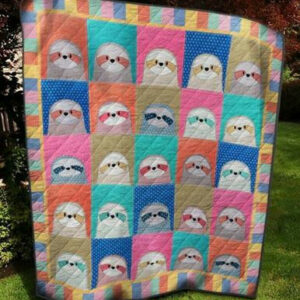 50 Shades Sloth Quilt Blanket  Quilt Size Single, Twin, Full, Queen, King, Super King