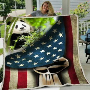 3D Huge Us Panda Soft Cozy Plush Premium Quilt Blanket Size Throw, Twin, Queen, King, Super King Size Single, Twin, Full, Queen, King, Super King