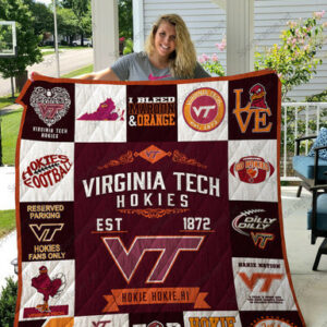 Viarginia Tech Hokies Quilt Blanket HA2510 Size Single, Twin, Full, Queen, King, Super King